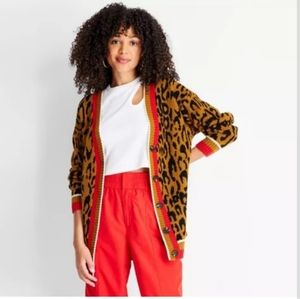 Fits XS-L, Future collective - Kahlana Barfield Brown leopard cardigan